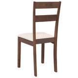 Chaises à manger coussins 2 pcs marron bois massif caoutchouc