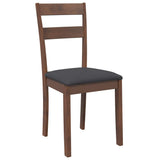 Chaises à manger coussins 2 pcs marron bois massif caoutchouc