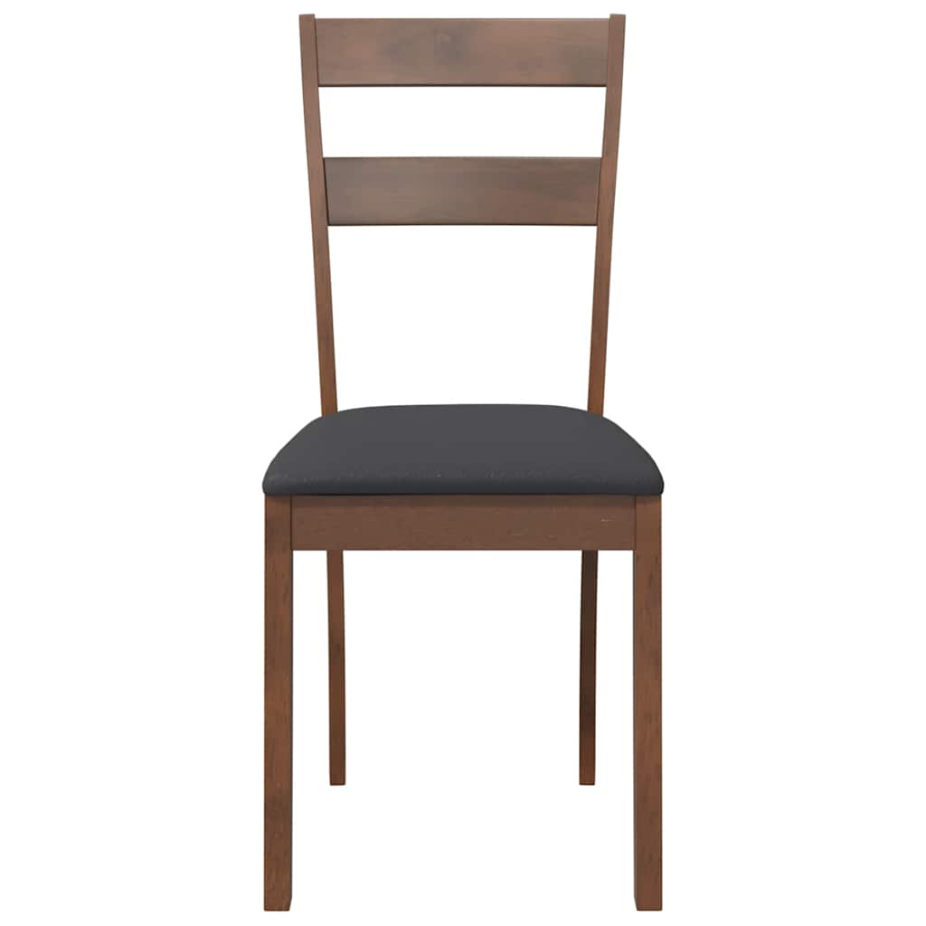 Chaises à manger coussins 2 pcs marron bois massif caoutchouc