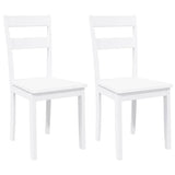 Chaises à manger 2 pcs blanc bois massif caoutchouc