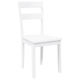 Chaises à manger 2 pcs blanc bois massif caoutchouc