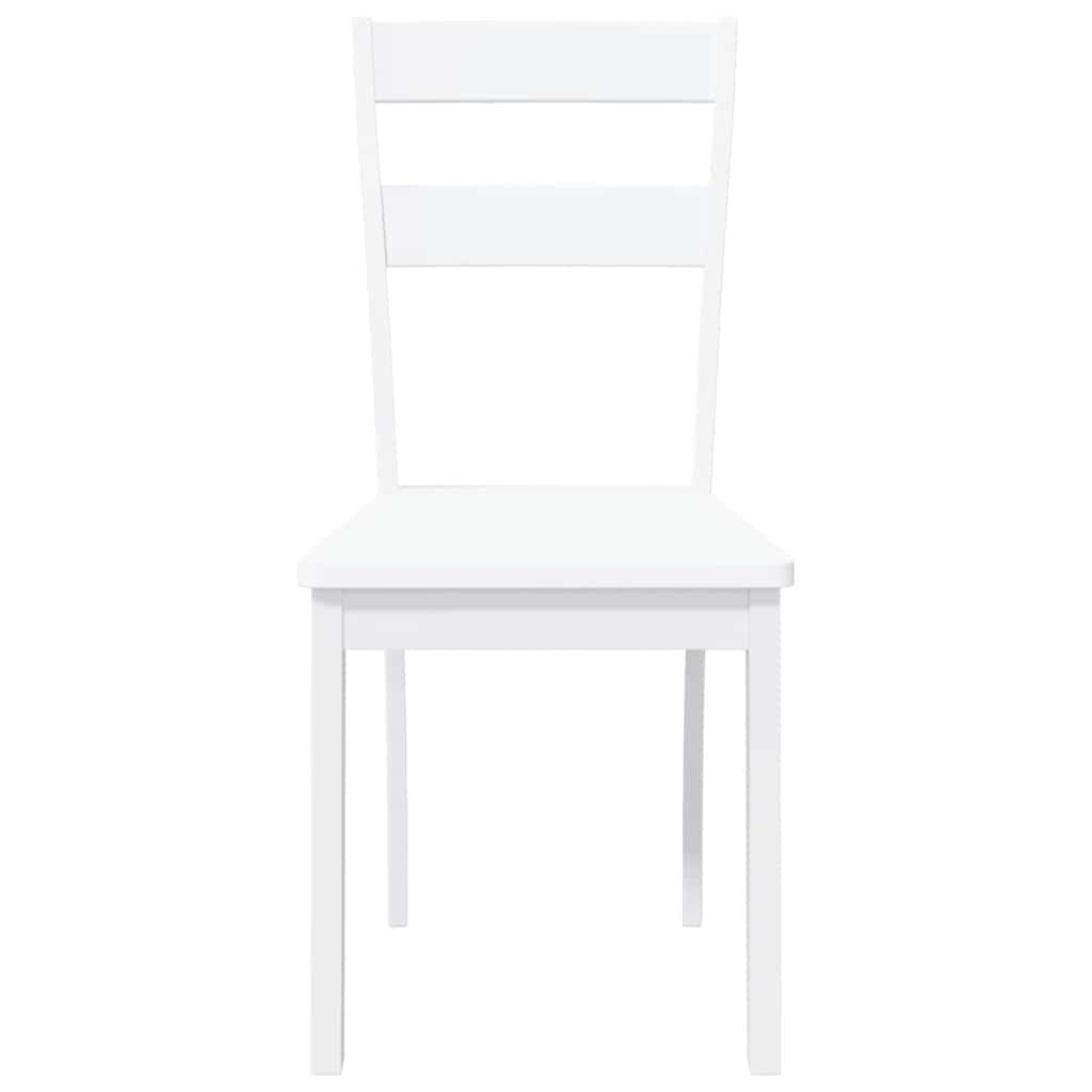 Chaises à manger 2 pcs blanc bois massif caoutchouc