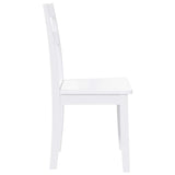 Chaises à manger 2 pcs blanc bois massif caoutchouc