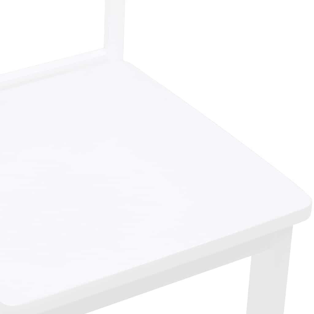 Chaises à manger 2 pcs blanc bois massif caoutchouc