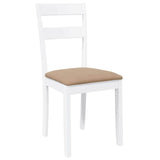 Chaises à manger coussins 2 pcs blanc bois massif caoutchouc