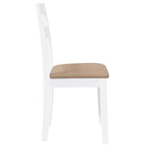 Chaises à manger coussins 2 pcs blanc bois massif caoutchouc