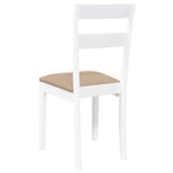 Chaises à manger coussins 2 pcs blanc bois massif caoutchouc