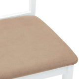 Chaises à manger coussins 2 pcs blanc bois massif caoutchouc