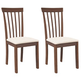 Chaises à manger coussins 2 pcs marron bois massif caoutchouc