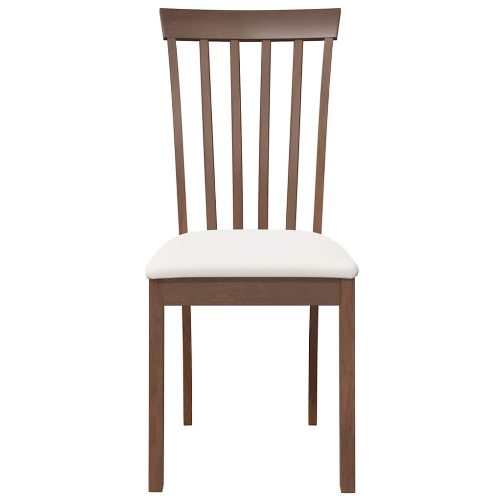 Chaises à manger coussins 2 pcs marron bois massif caoutchouc