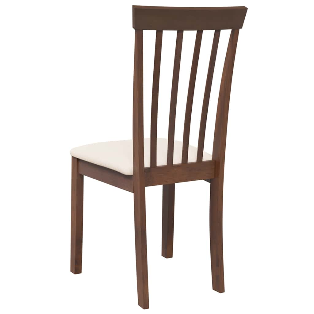 Chaises à manger coussins 2 pcs marron bois massif caoutchouc