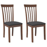 Chaises à manger coussins 2 pcs marron bois massif caoutchouc