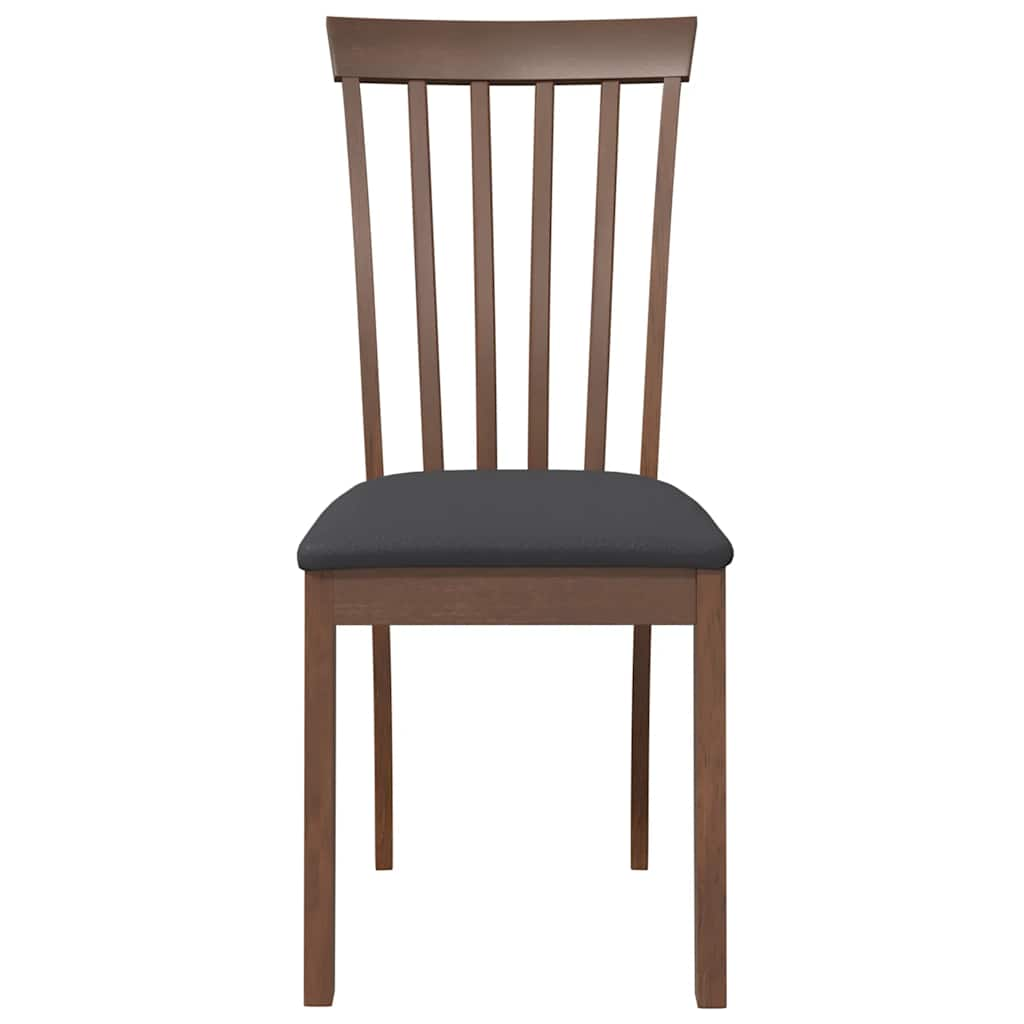 Chaises à manger coussins 2 pcs marron bois massif caoutchouc