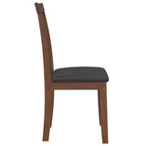 Chaises à manger coussins 2 pcs marron bois massif caoutchouc