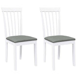 Chaises à manger coussins 2 pcs blanc bois massif caoutchouc