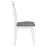 Chaises à manger coussins 2 pcs blanc bois massif caoutchouc