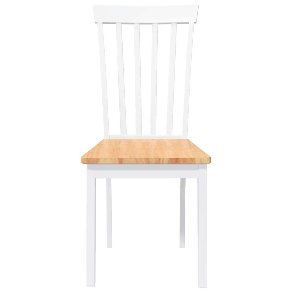 Chaises à manger 2 pcs blanc bois massif caoutchouc