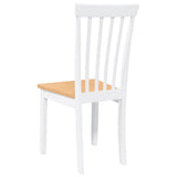 Chaises à manger 2 pcs blanc bois massif caoutchouc