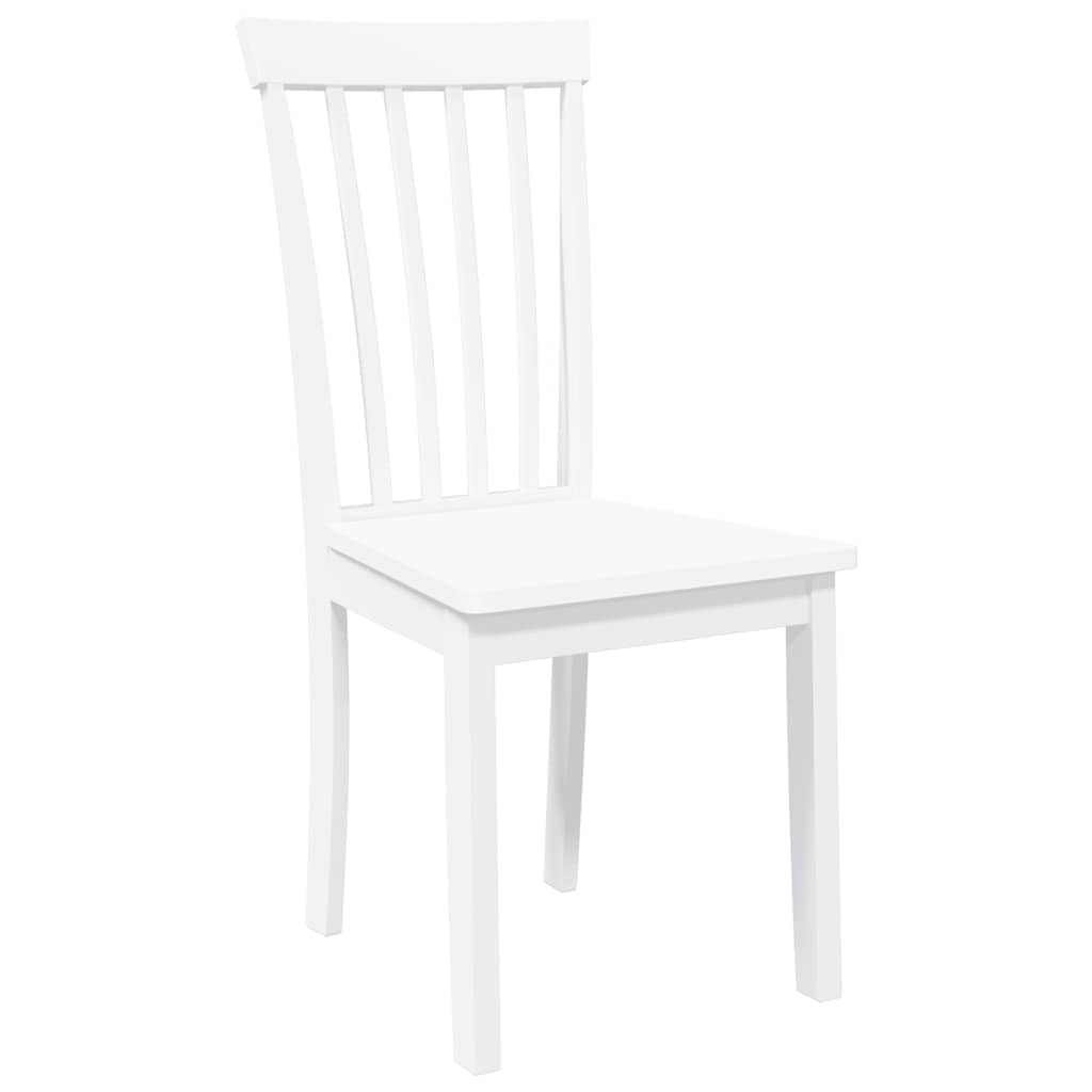 Chaises à manger 2 pcs blanc bois massif caoutchouc