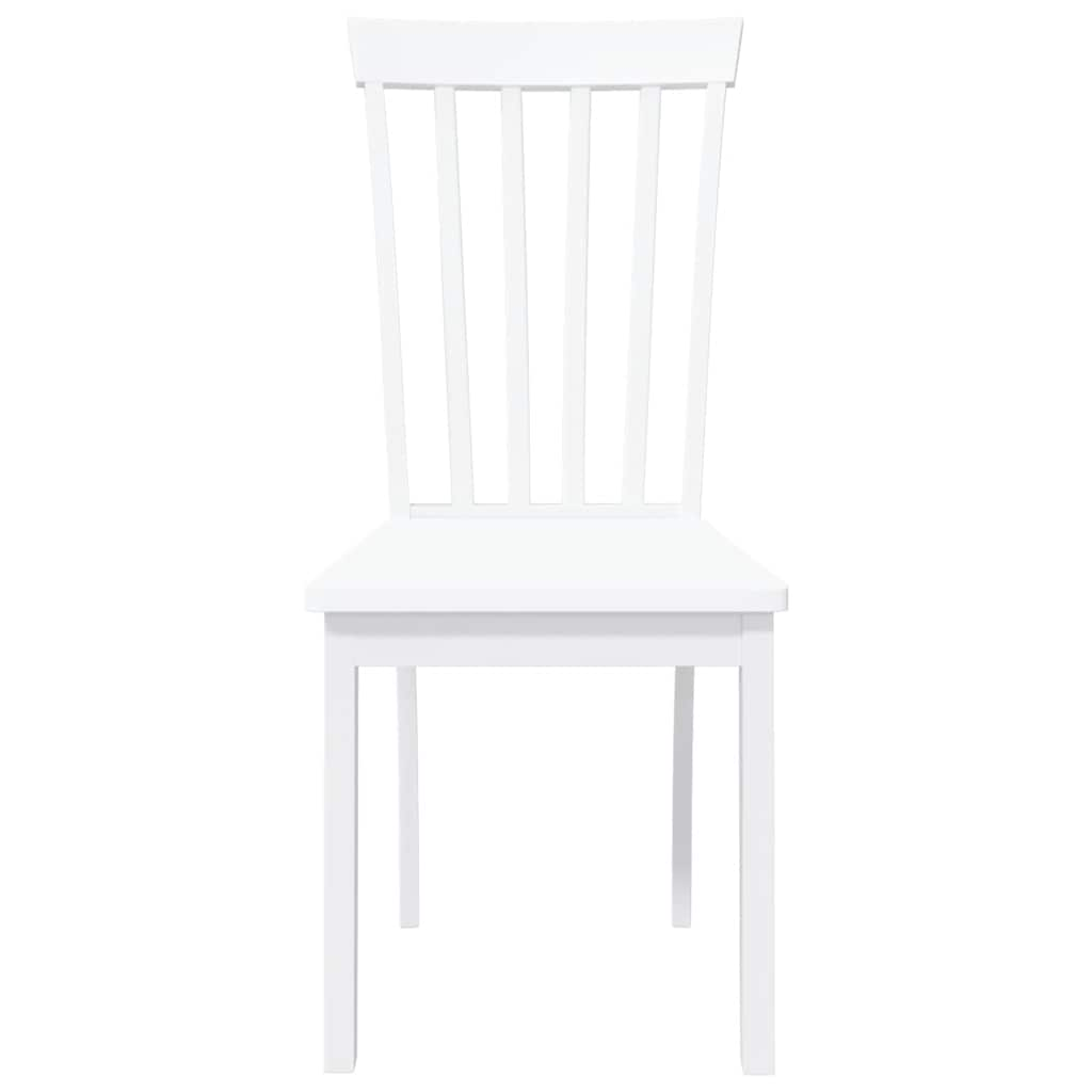 Chaises à manger 2 pcs blanc bois massif caoutchouc