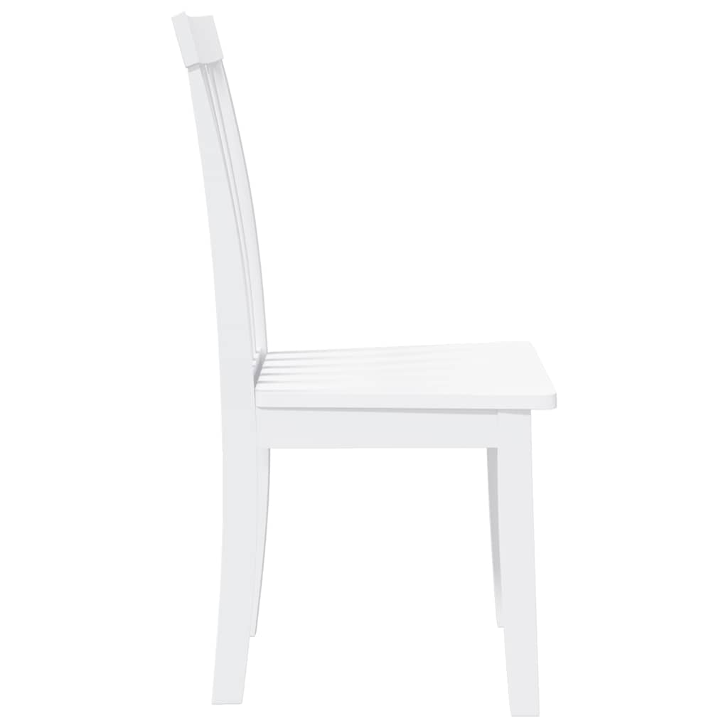 Chaises à manger 2 pcs blanc bois massif caoutchouc