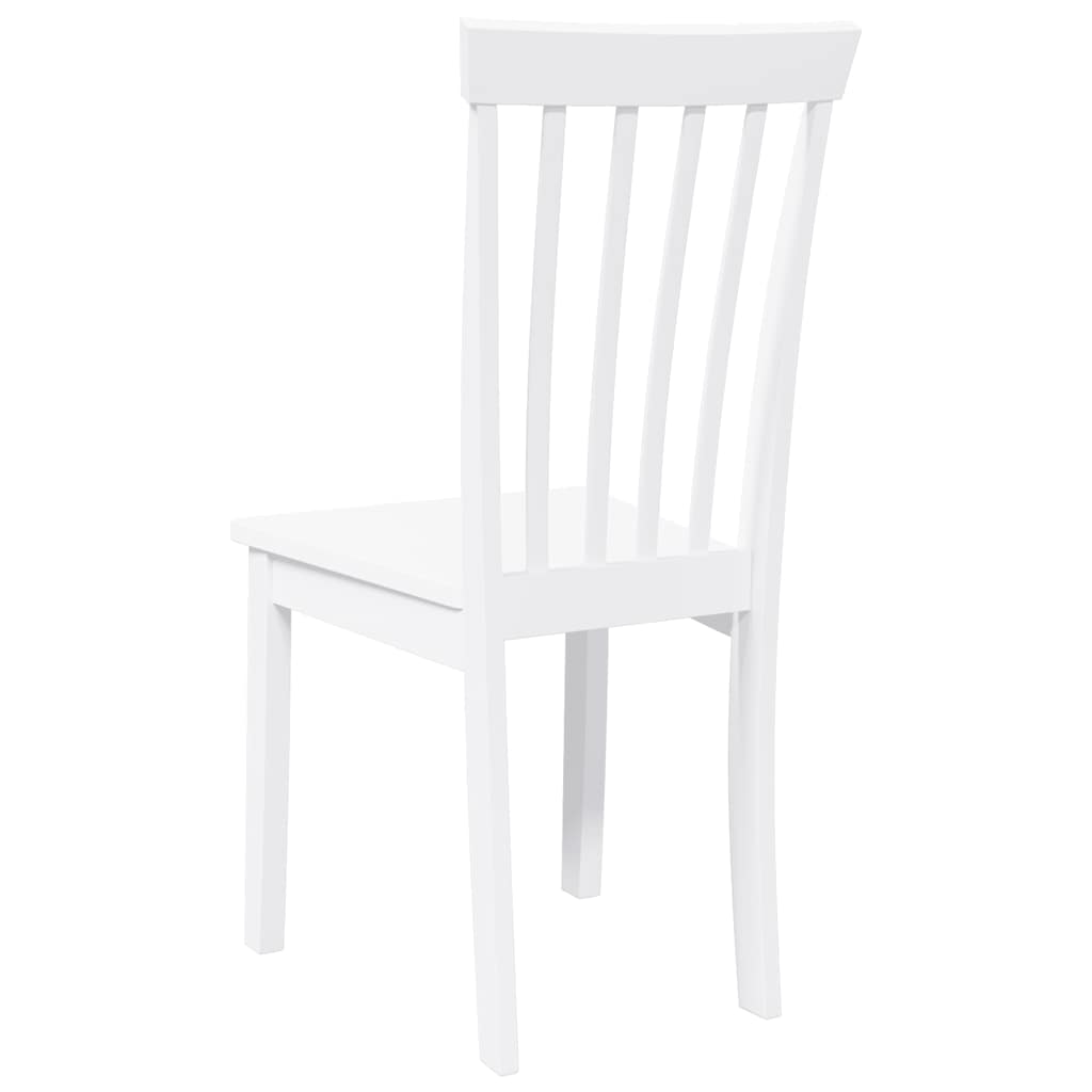 Chaises à manger 2 pcs blanc bois massif caoutchouc