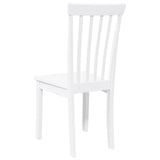 Chaises à manger 2 pcs blanc bois massif caoutchouc