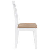 Chaises à manger coussins 2 pcs blanc bois massif caoutchouc