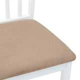 Chaises à manger coussins 2 pcs blanc bois massif caoutchouc