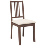 Chaises à manger coussins 2 pcs marron bois massif caoutchouc