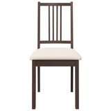 Chaises à manger coussins 2 pcs marron bois massif caoutchouc