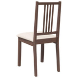 Chaises à manger coussins 2 pcs marron bois massif caoutchouc