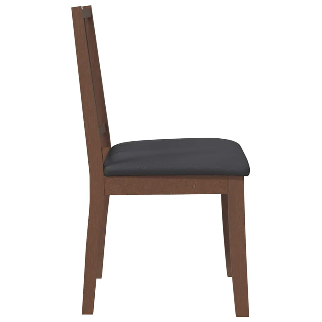 Chaises à manger coussins 2 pcs marron bois massif caoutchouc