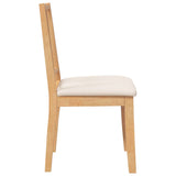 Chaises à manger coussins 2 pcs naturel bois massif caoutchouc