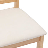 Chaises à manger coussins 2 pcs naturel bois massif caoutchouc