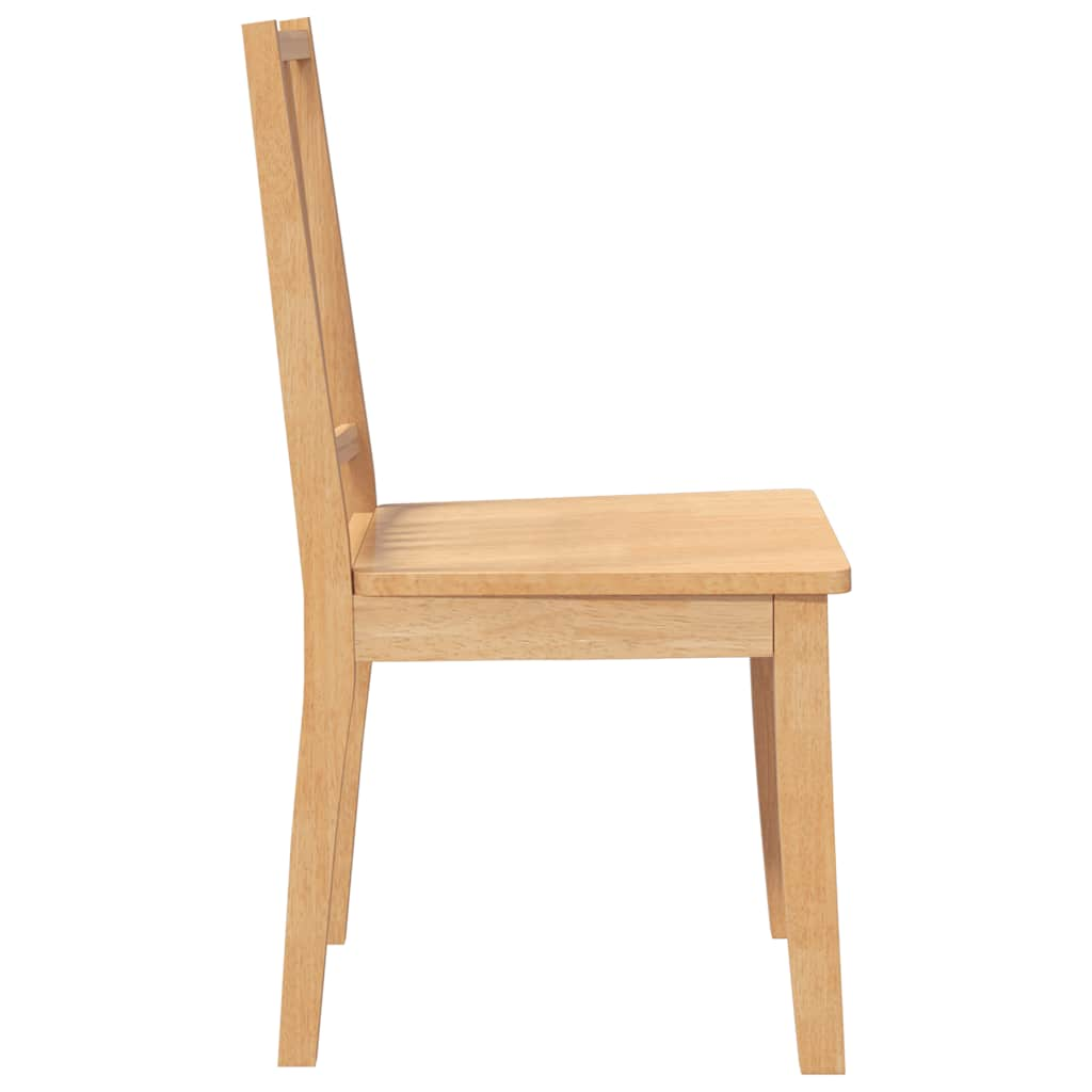 Chaises à manger 2 pcs bois massif naturel caoutchouc