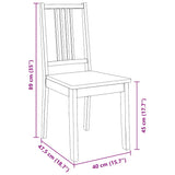 Chaises à manger 2 pcs bois massif naturel caoutchouc