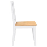 Chaises à manger 2 pcs blanc bois massif caoutchouc