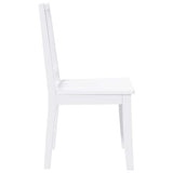 Chaises à manger 2 pcs blanc bois massif caoutchouc