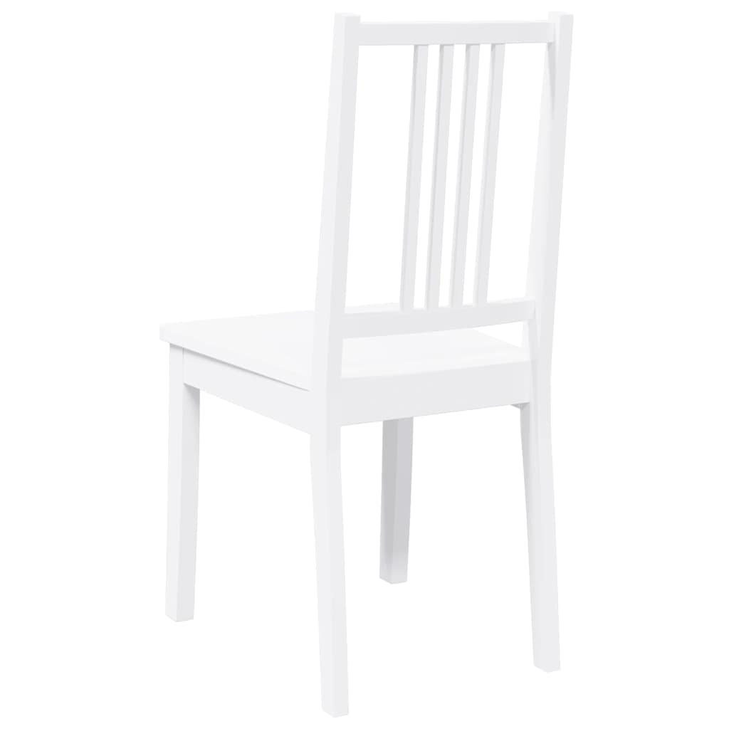 Chaises à manger 2 pcs blanc bois massif caoutchouc