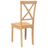 Chaises à manger 2 pcs bois massif caoutchouc