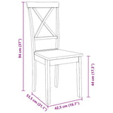 Chaises à manger 2 pcs bois massif caoutchouc