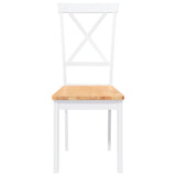 Chaises à manger 2 pcs blanc bois massif caoutchouc