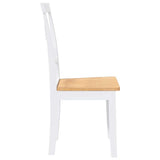 Chaises à manger 2 pcs blanc bois massif caoutchouc