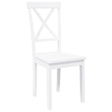 Chaises à manger 2 pcs blanc bois massif caoutchouc