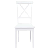 Chaises à manger 2 pcs blanc bois massif caoutchouc