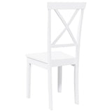 Chaises à manger 2 pcs blanc bois massif caoutchouc