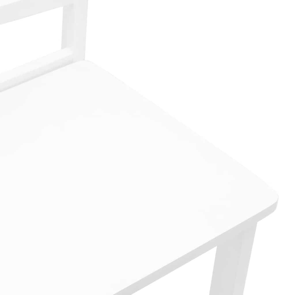 Chaises à manger 2 pcs blanc bois massif caoutchouc