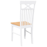 Chaises à manger 2 pcs blanc bois massif caoutchouc