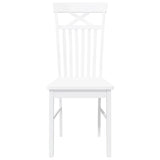 Chaises à manger 2 pcs blanc bois massif caoutchouc